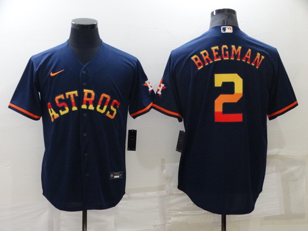 Men's Houston Astros #2 Alex Bregman 2022 Navy Cool Base Stitched Jersey